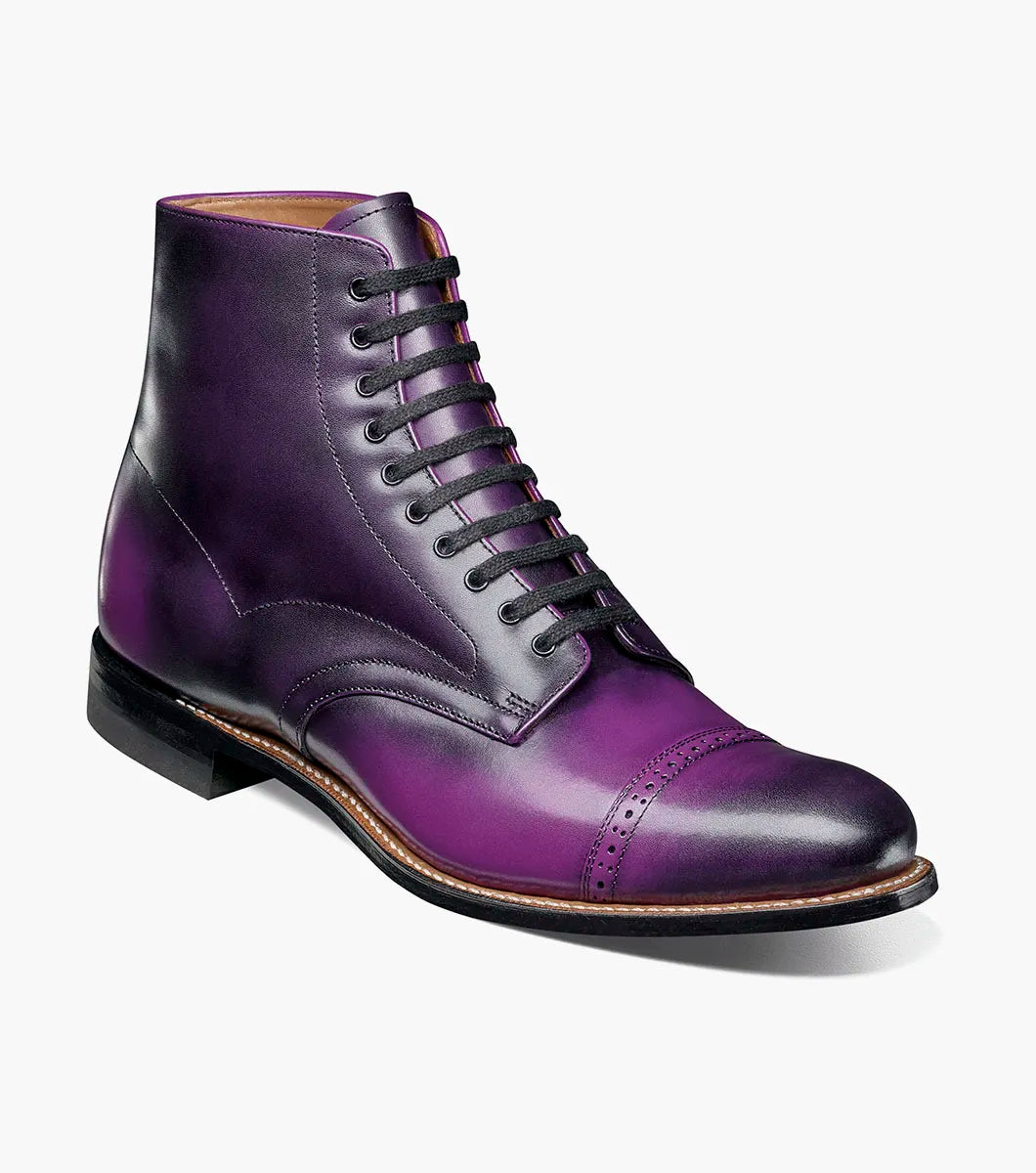 Stacy Adams Madison Cap Toe Lace Up Boot Tone On Tone Purple 00110-542