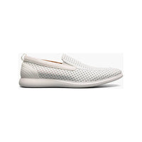 Stacy Adams Men's Shoes Remy Moc Toe Perf Slip On Leather White 25658-100