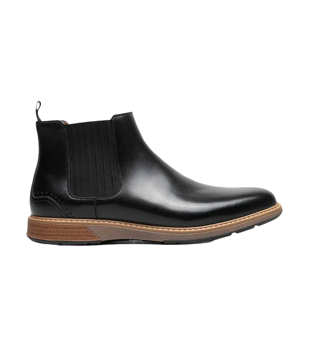 Stacy Adams Platt Plain Toe Chelsea Boot Light Weight Black 25755-001