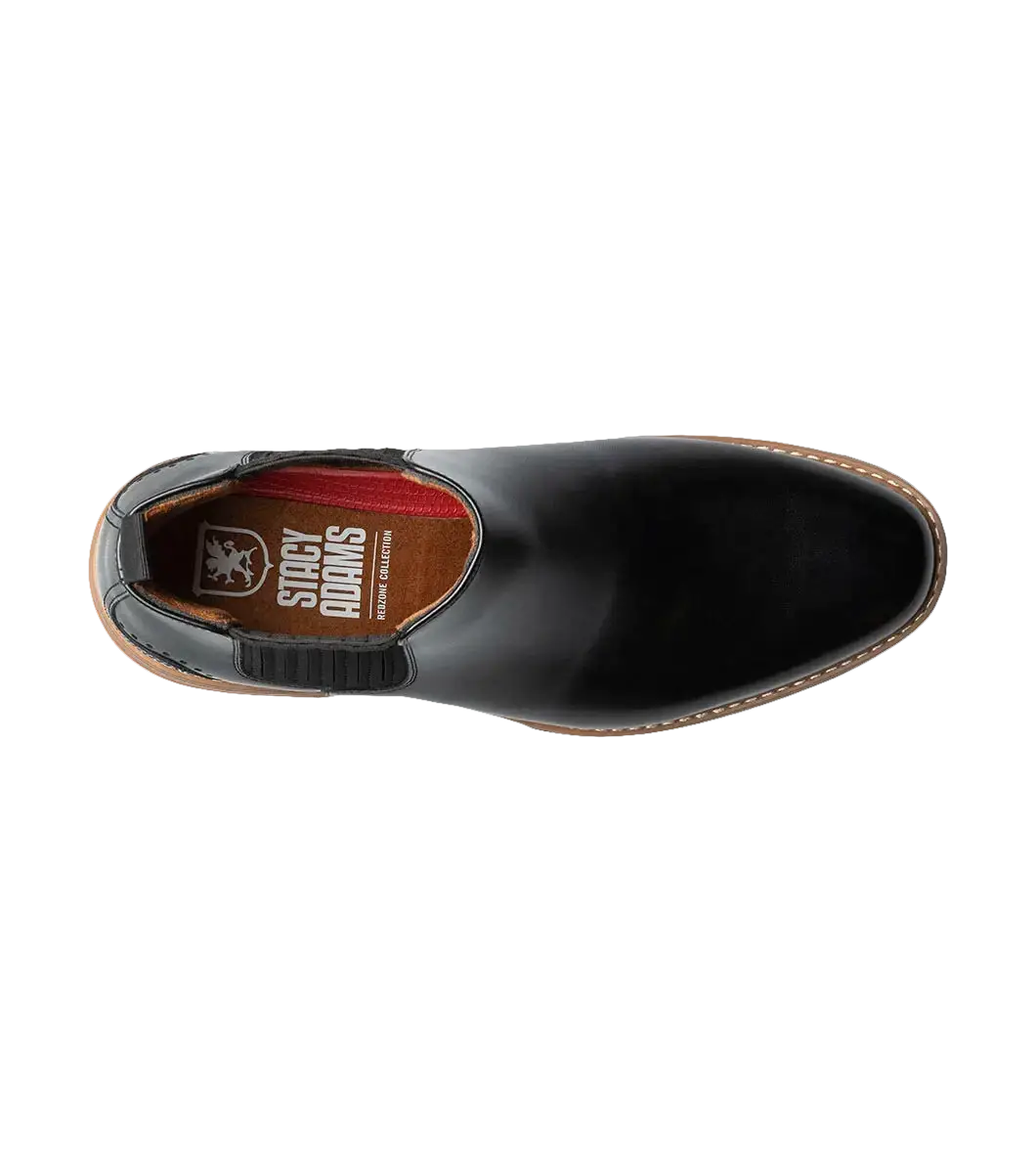 Stacy Adams Platt Plain Toe Chelsea Boot Light Weight Black 25755-001