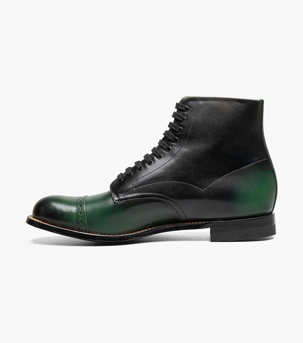 Stacy Adams Madison Cap Toe Lace Up Boot Tone On Tone Green 00110-300