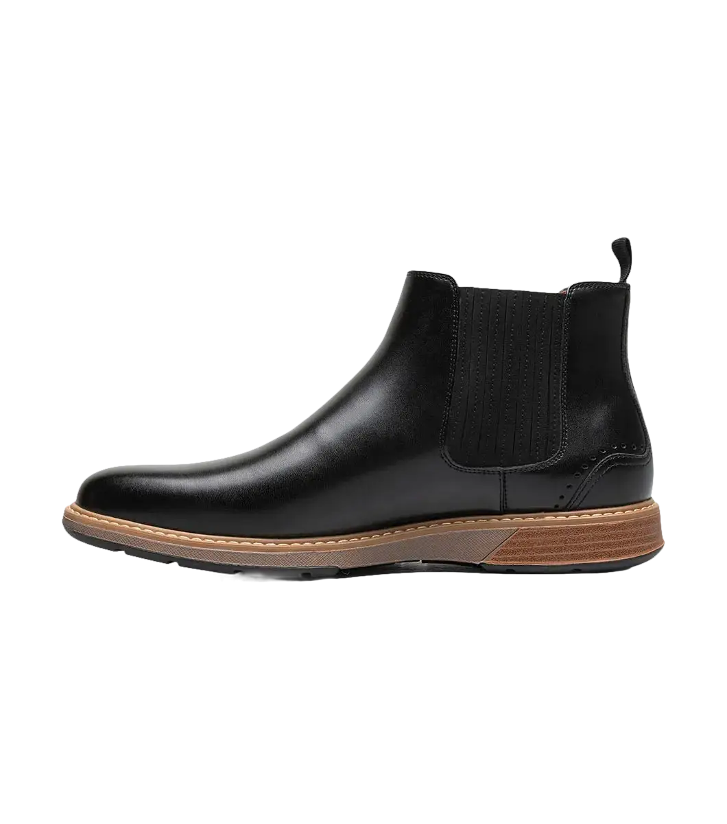 Stacy Adams Platt Plain Toe Chelsea Boot Light Weight Black 25755-001