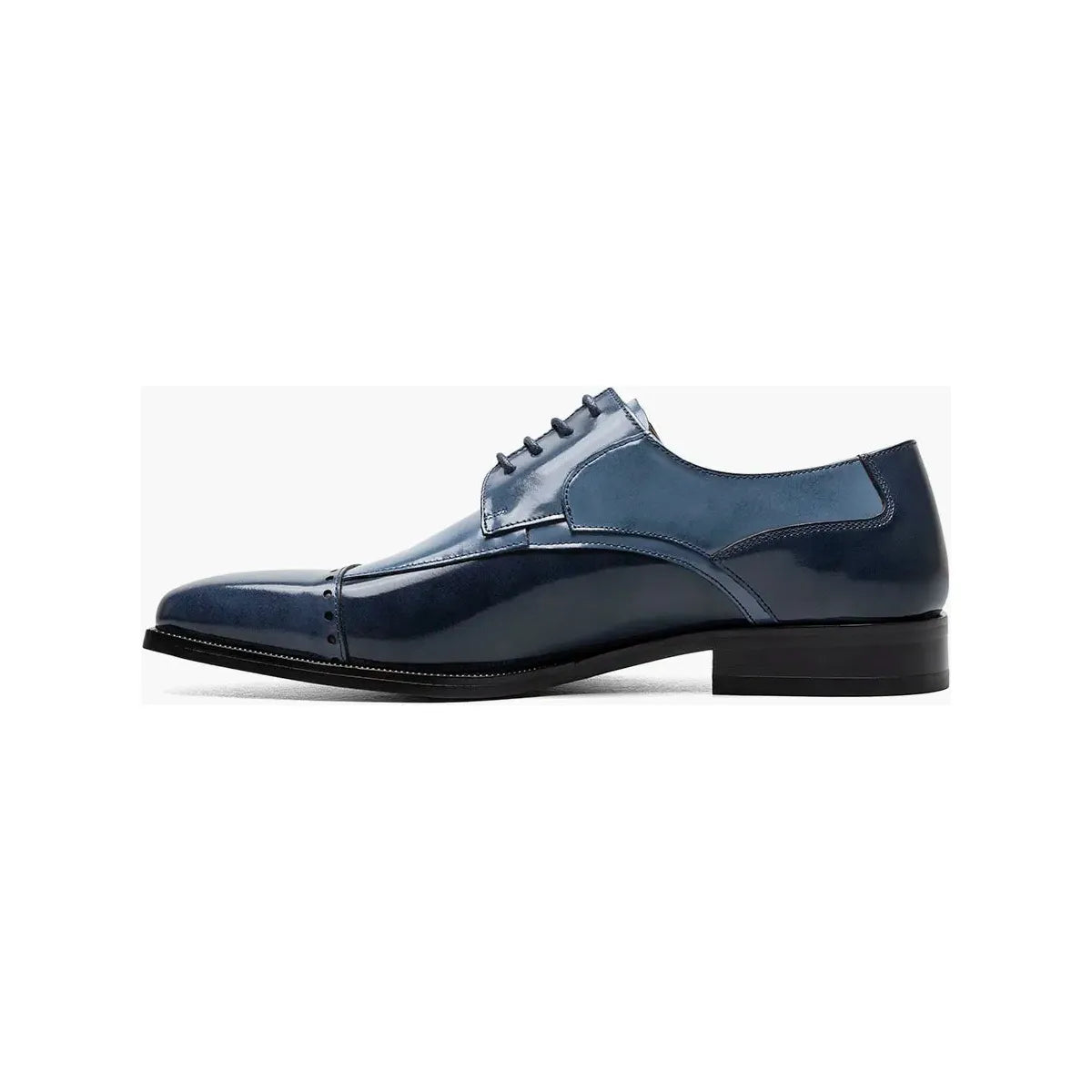 Stacy Adams Plaza Modified Cap Toe Oxford Shoes Leather Blue Multi 25608-460