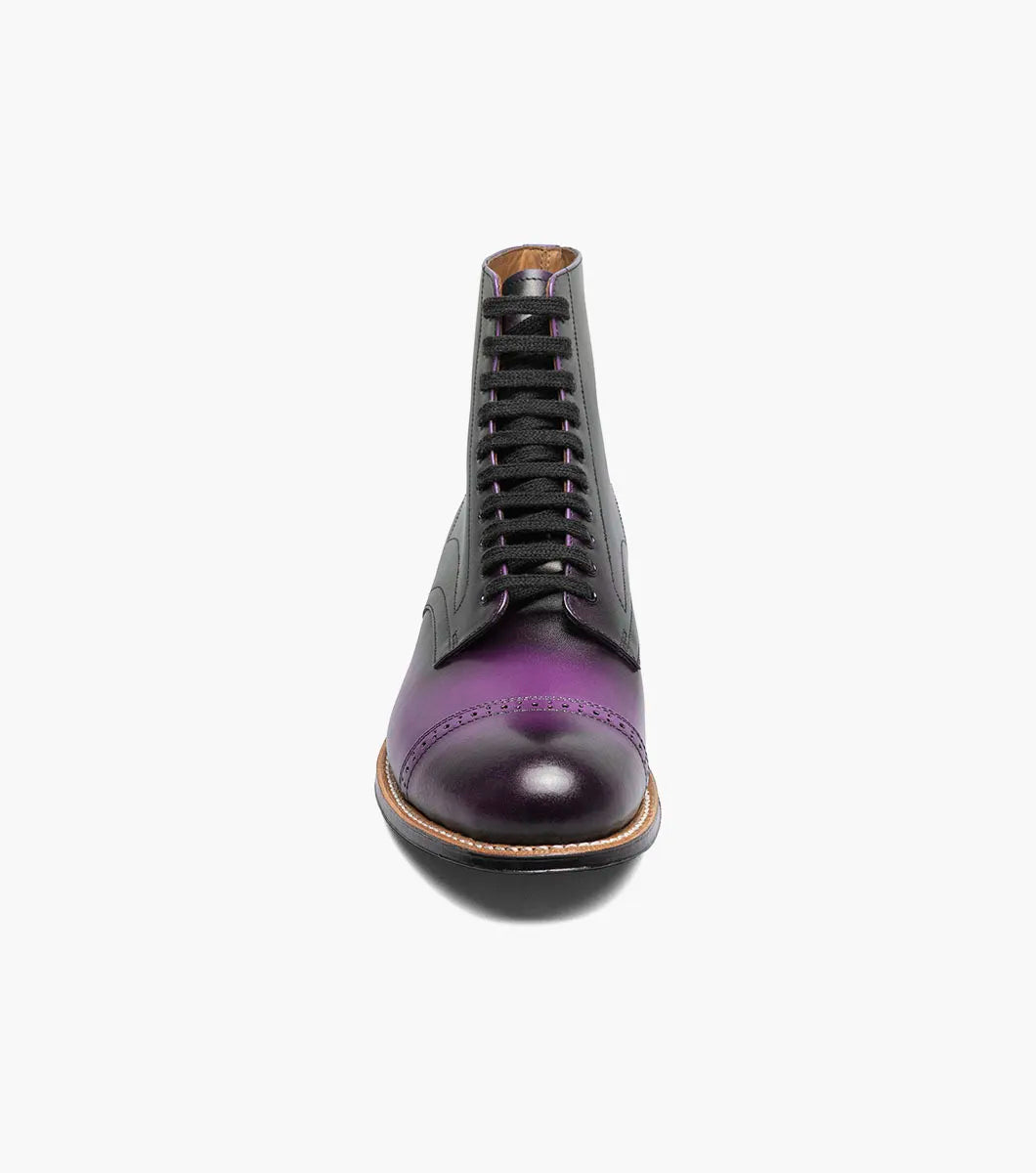 Stacy Adams Madison Cap Toe Lace Up Boot Tone On Tone Purple 00110-542
