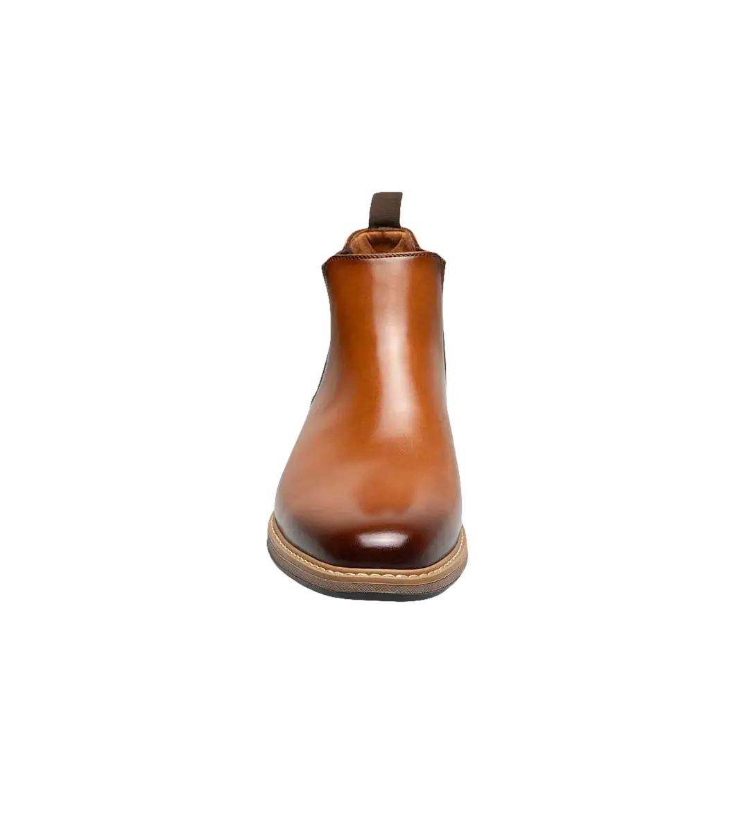 Stacy Adams Platt Plain Toe Chelsea Boot Light Weight Cognac 25755-221