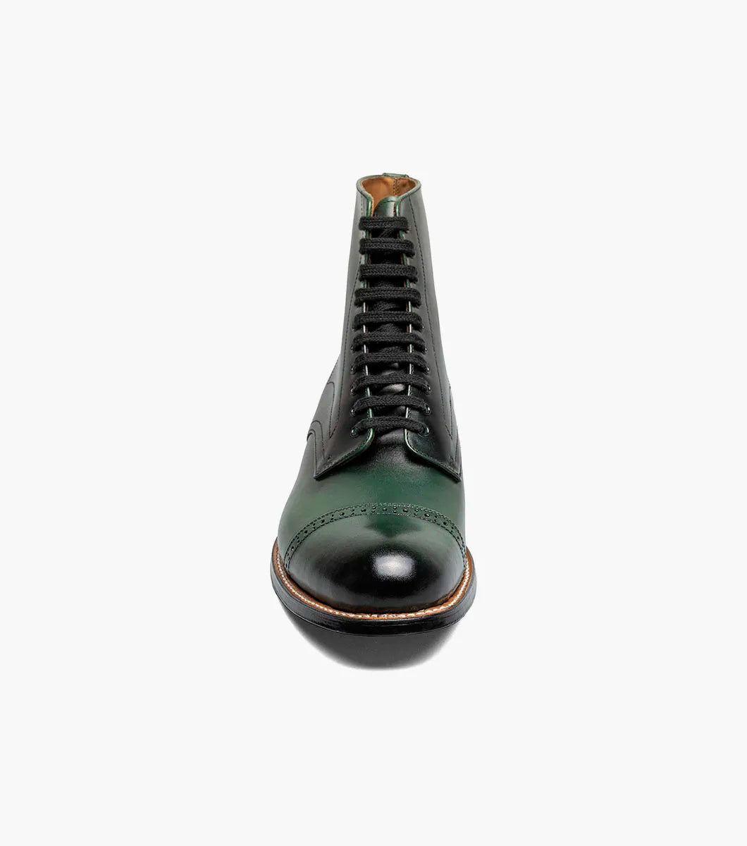 Stacy Adams Madison Cap Toe Lace Up Boot Tone On Tone Green 00110-300