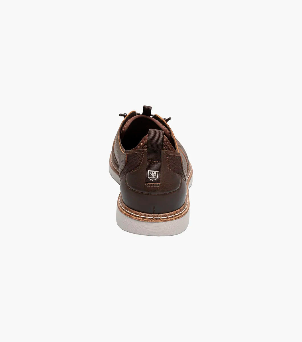 Stacy Adams Sync Plain Toe Lace Up Sneaker Shoes Leather Brown 25662-215
