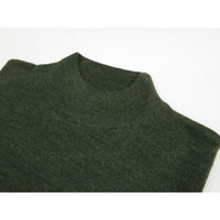 Mock Neck Merinos Wool Sweater PRINCELY From Turkey Soft Knits 1011-00 Olive