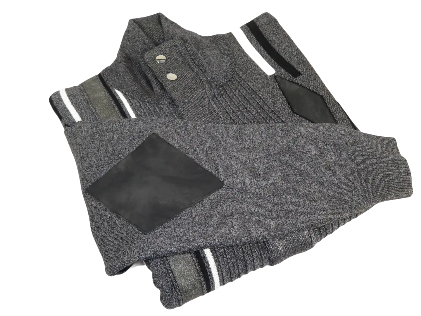 Men's Fancy European Sweater Jacket By Silversilk Fashionable 11009 Gray