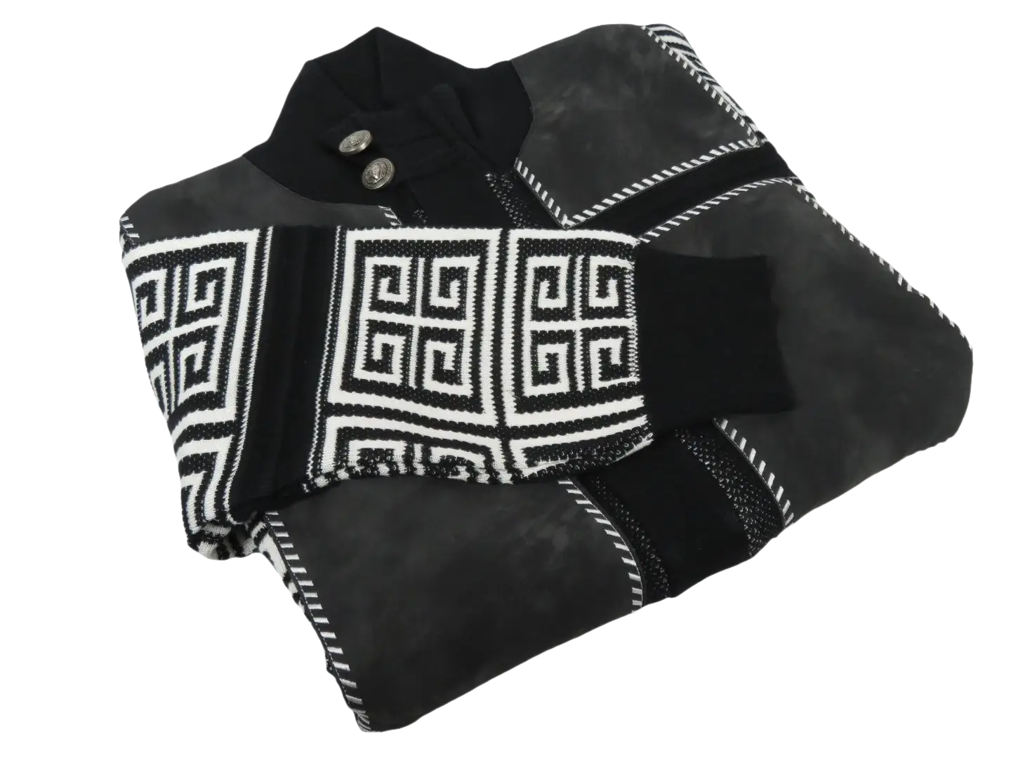 Men's Fancy European Sweater Jacket By Silversilk Fashionable 11012 Black