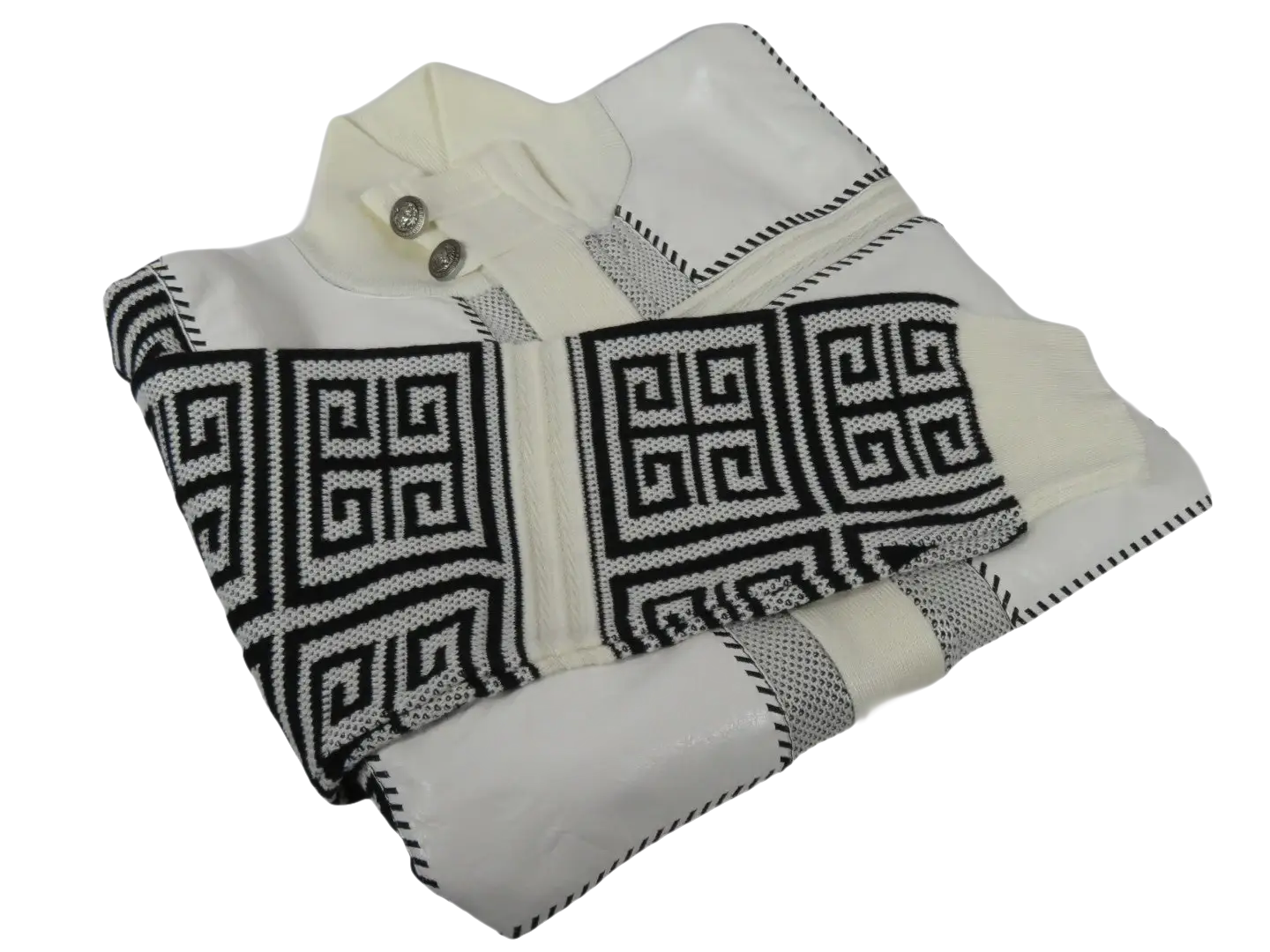 Men's Fancy European Sweater Jacket By Silversilk Fashionable 11012 Cream