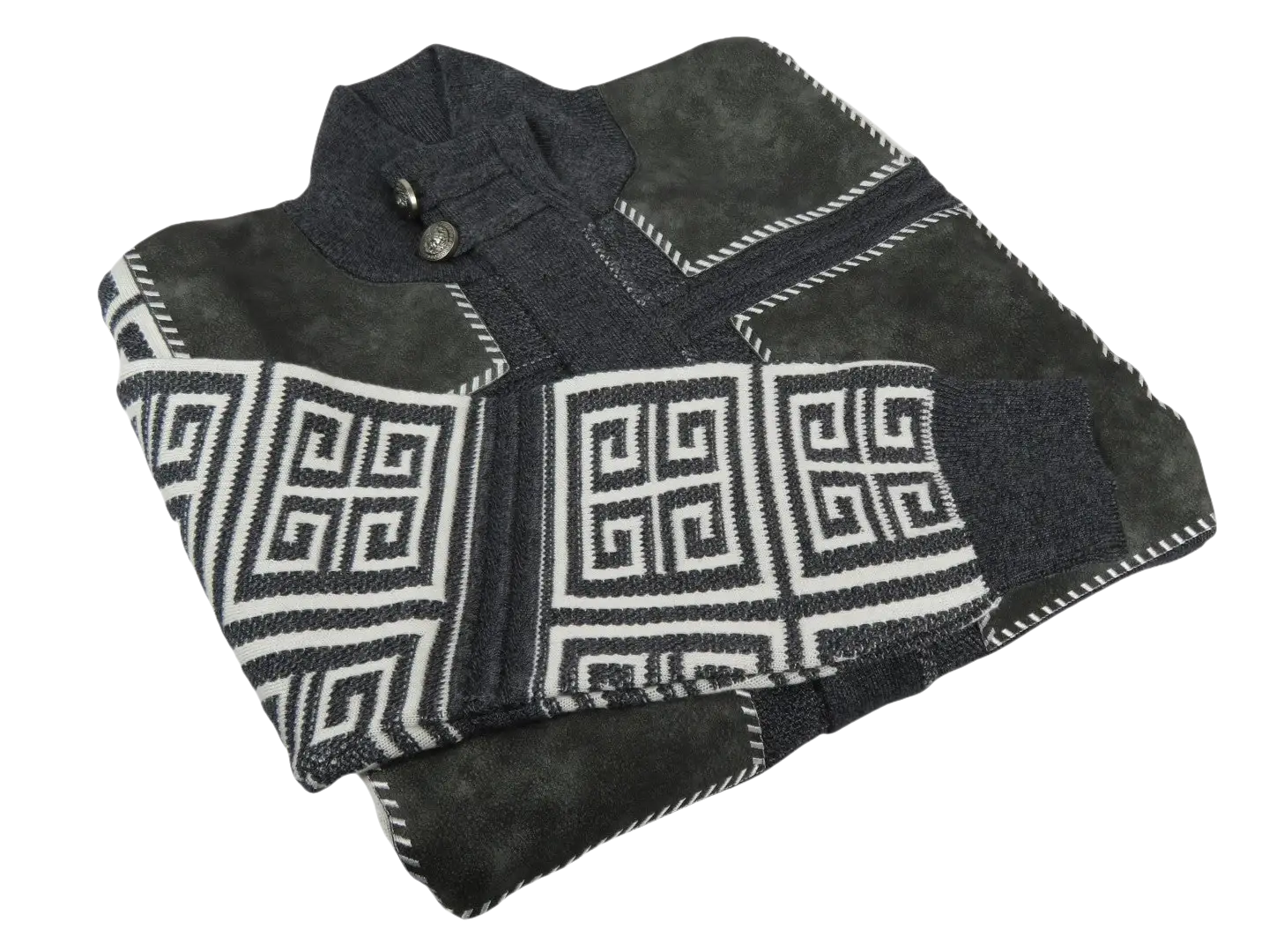 Men's Fancy European Sweater Jacket By Silversilk Fashionable 11012 Gray