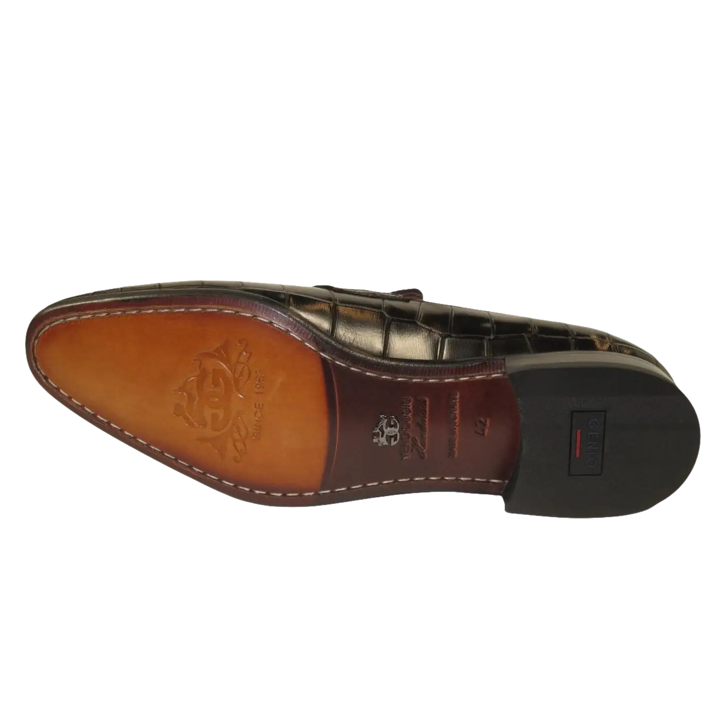 Men's GENIO Genuine Crocodile Embossed Leather Shoes Turkey 120371165 Black