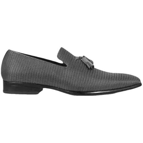 25343-020 Stacy Adams Men's Tazewell Plain Toe Tassel Slip On Gray