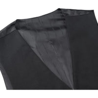 Men's Suit Separate Vest V-neck Adjustable Strap 5Button 2Pockets 201-1 Black