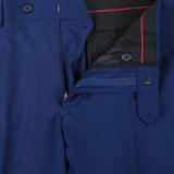 Men Flat Front Suit Separate Pants Slim Fit Soft Feel Slacks 201-20 Royal Blue