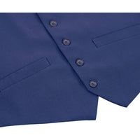 Men Suit Separate Vest V-neck Adjustable Size 5Button 201-20 Royal