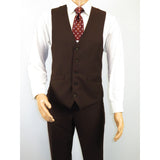 Men's Suit Separate Vest V-neck Adjustable Strap 5Button 201-5 Brown