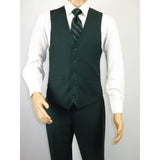Men's Suit Separate Vest V-neck Adjustable Strap 5Button 2Pockets 201-9 Green
