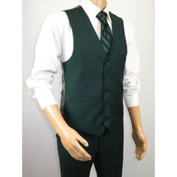Men's Suit Separate Vest V-neck Adjustable Strap 5Button 2Pockets 201-9 Green