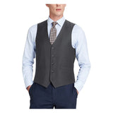 Men's Suit Separate Vest V-neck Adjustable Strap 5Button 2Pockets 202-1 Charcoal