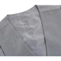 Men's Suit Separate Vest V-neck Adjustable Strap 5Button 2Pockets 202-2 Lt Gray
