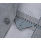 Men RENOIR suit Solid Two Button Business or Formal Slim Fit 202-2 Light gray