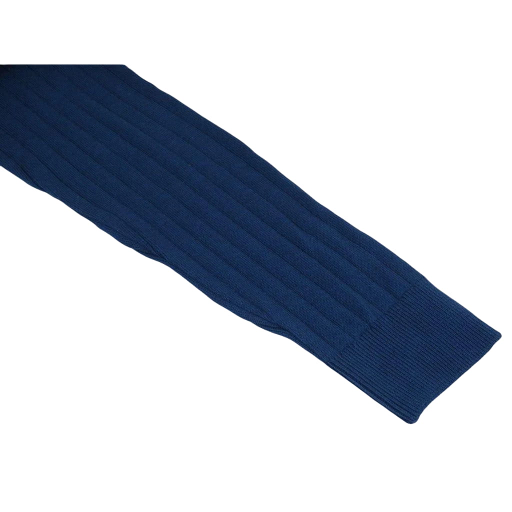 Men's Sweater Knit By BRANGO Turkey Polo Neck Cotton Blend 21220 Sax Blue