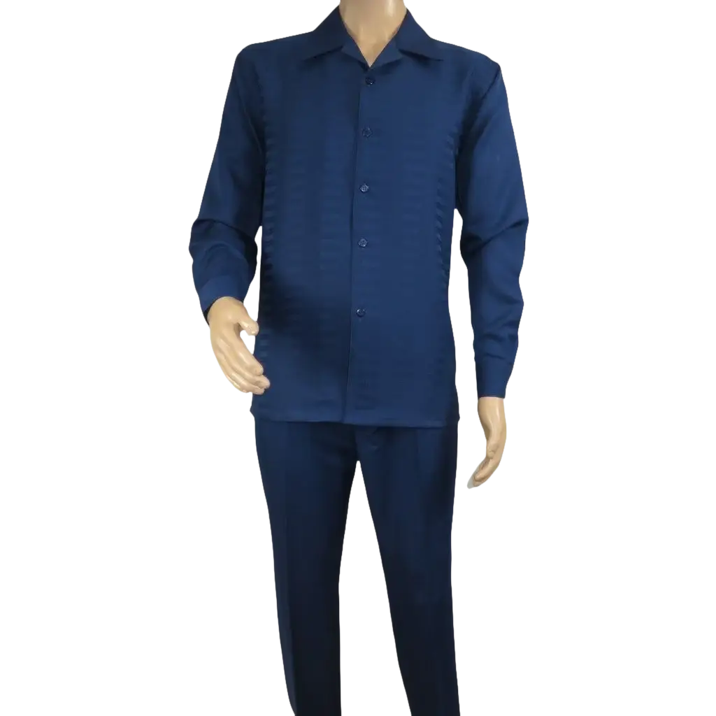 Men's MONTIQUE Two Piece Set Walking Leisure Suit Long Sleeves 1641 Navy Blue