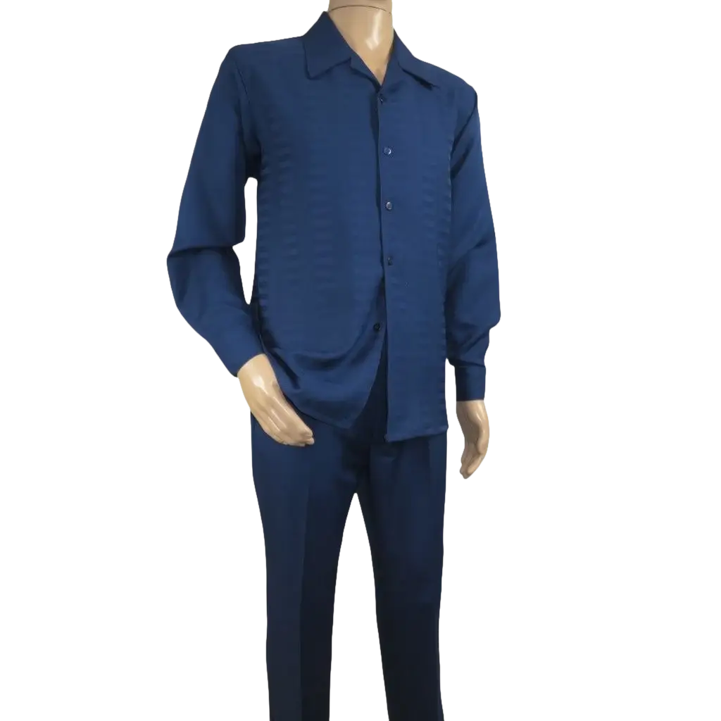 Men's MONTIQUE Two Piece Set Walking Leisure Suit Long Sleeves 1641 Navy Blue