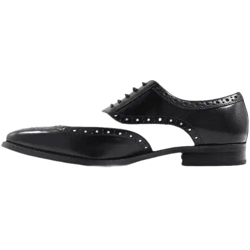 25092 - 111 Stacy Adams Tinsley Wingtip Oxford Men's Shoes Black White Lace Up - J.Valintin Men's Wear Legend - 256092 - 111 BW - 8.5