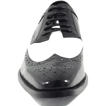25092 - 111 Stacy Adams Tinsley Wingtip Oxford Men's Shoes Black White Lace Up - J.Valintin Men's Wear Legend - 256092 - 111 BW - 8.5