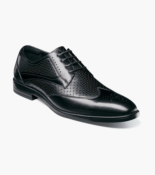 Stacy Adams Asher Wingtip Lace Up Men's Shoes Leather Black 25653-001