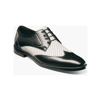 Stacy Adams Asher Wingtip Lace Up Men's Shoes Leather Black/White 25653-111