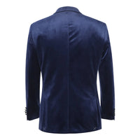 Men's Renoir Velvet Tuxedo Blazer Jacket Satin Peak Lapel Slim Fit 290-7 Blue