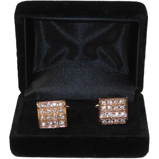Men's Fashion Cufflinks By J.Valintin Silver/Gold Plated With Crystals JVC-15