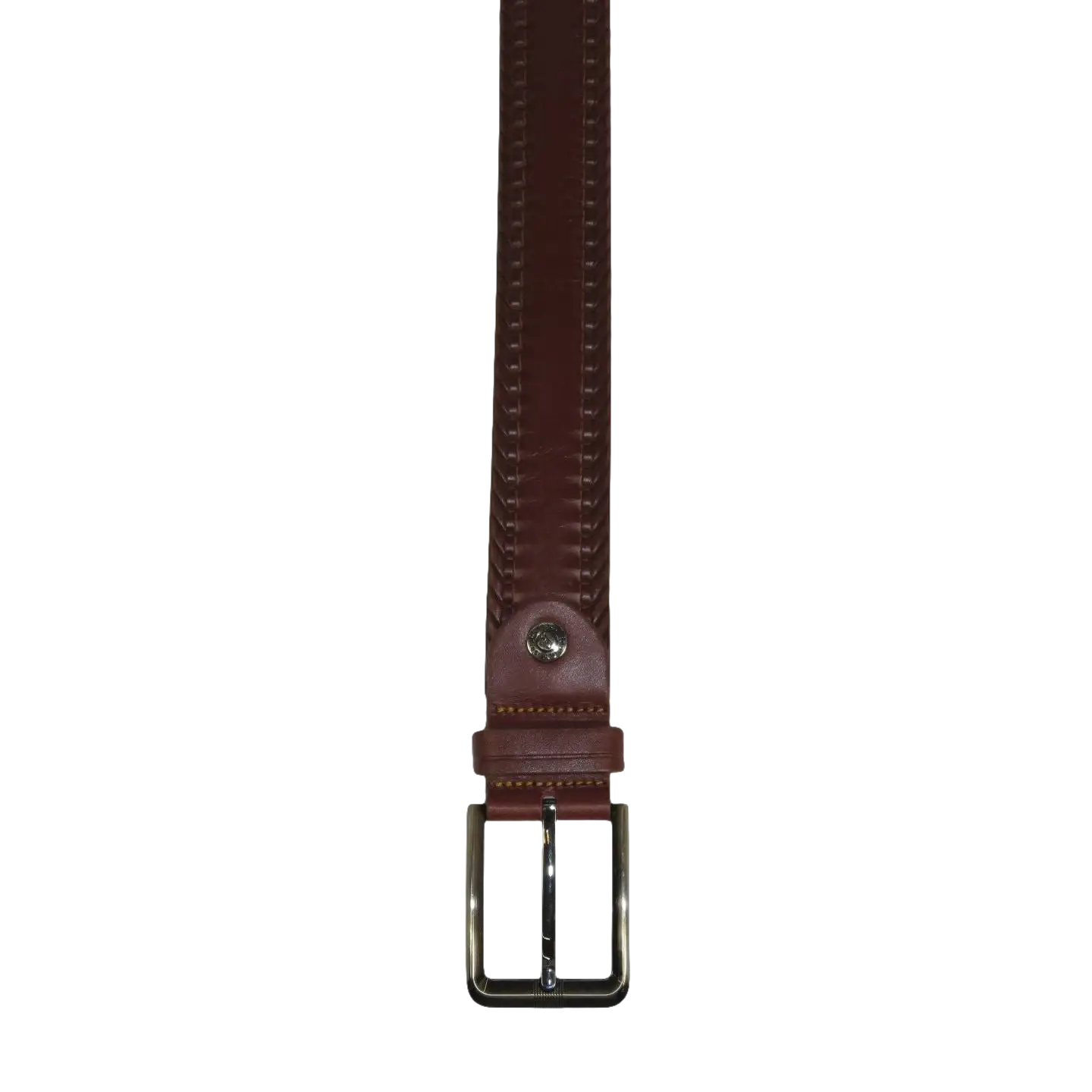 Men's Belt By PICCODER Turkey Genuine Leather Stitched 5021 Brown