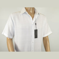 Men Short Sleeve Sport Shirt by BASSIRI Light Weight Soft Microfiber 60001 White