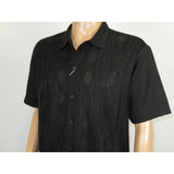 Men Silversilk 2pc walking leisure Matching Suit Italian woven knits 51016 Black