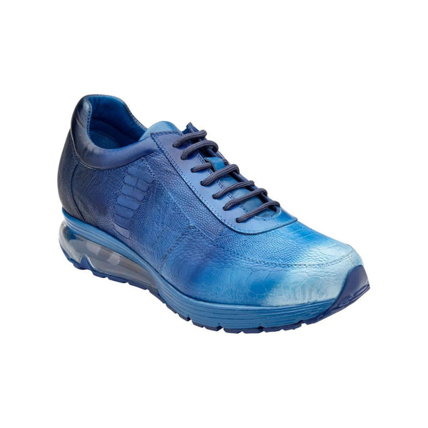 Men's Belvedere George Sneaker Multi Cobalt Ostrich Hand Painted Shoes E16