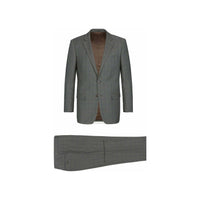 Mens Suit RENOIR English Window Pane Classic Fit Business 292-2 Gray Blue