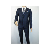 Men Suit BERLUSCONI Turkey 100% Italian Wool Super 180's 3pc Vested #Ber24 Navy