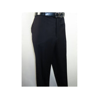 Men's Mizanni Flat Front Trousers Wool Super 150s Classic Fit #1500 Navy Blue