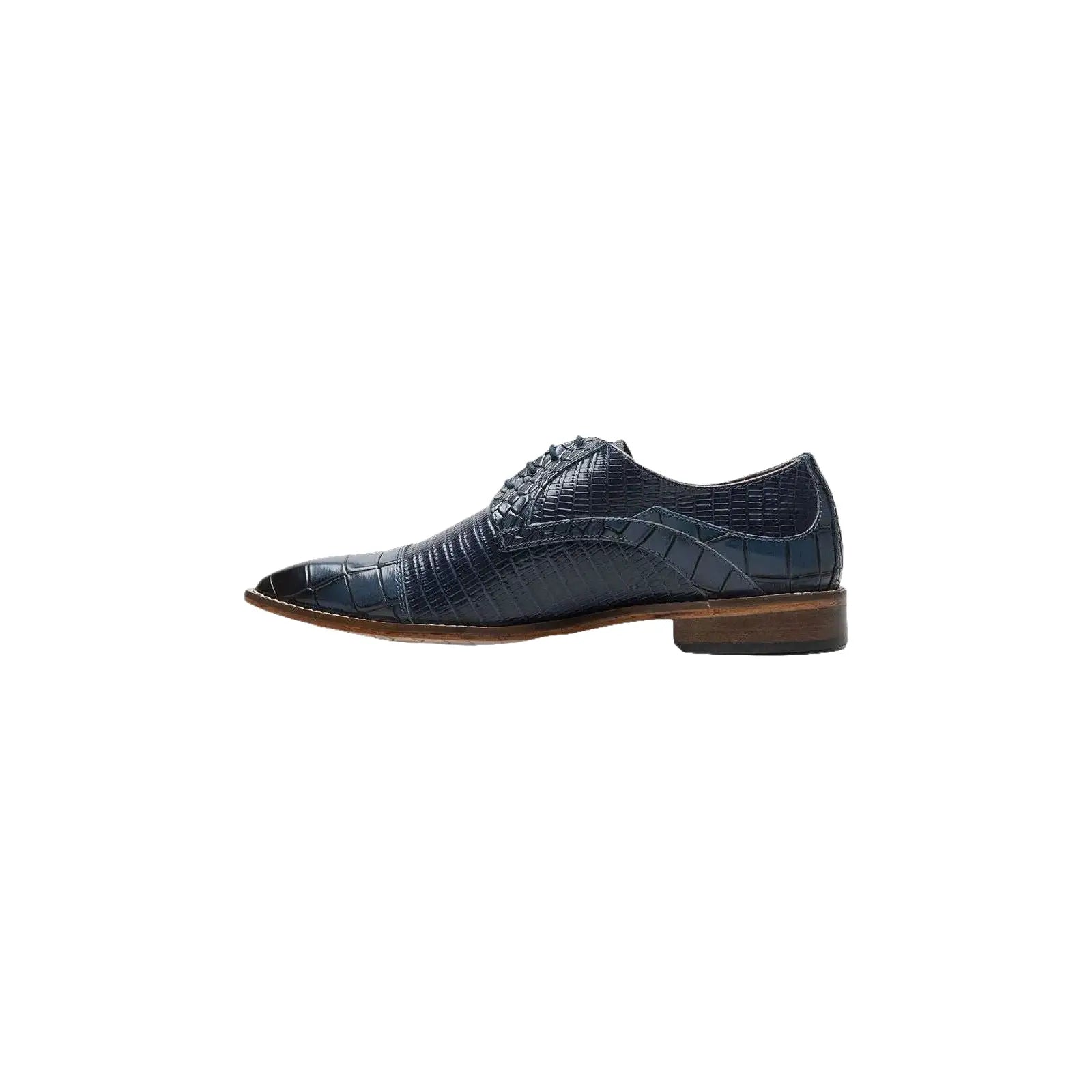 25630-400 Stacy Adams Tedesco Cap Toe Oxford Lizard Leather Dress Shoes Blue