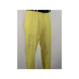 Men Stacy Adams Linen 2pc Walking Leisure Suit Shirt pant set 3510 Butter Yellow