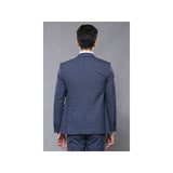 Men 3pc European Suit WESSI by J.VALINTIN Extra Slim Fit JV33 Navy Window Pane