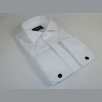 Men Tux Formal 100% Cotton Shirt MANSCHETT Turkey Slim Fit 305-01 White Wing tip