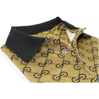Men Sports Shirt DE-NIKO Short Sleeves Soft Modal Fashion Polo Shirt G1121 Gold