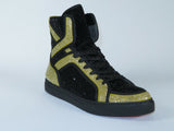 Men High Top Shoes By FIESSO AURELIO GARCIA ,Fancy Rhine stones 2402 Black Gold