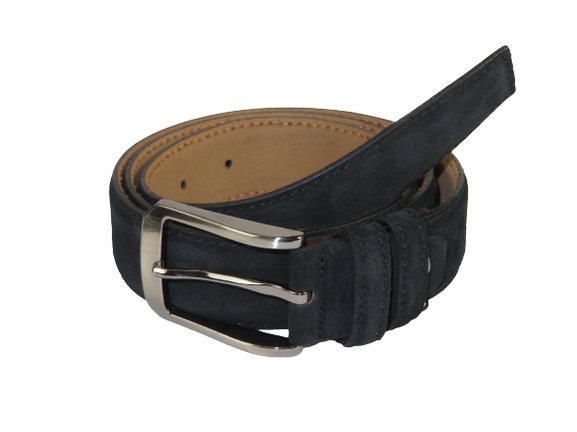 Mens Black Genuine Suede Soft Leather Belt PIERO ROSSI Turkey # Black-C